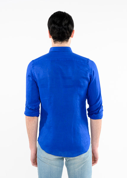 Camicia blu elettrico on sale