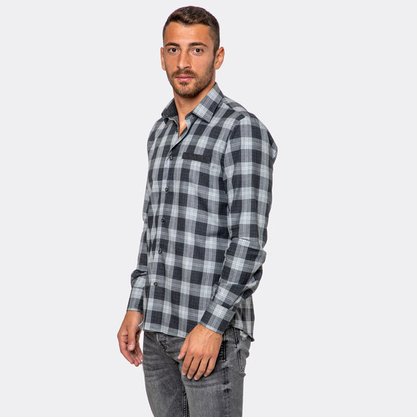 Primavera e autunno colletto Polo da uomo stampa scozzese Cardigan a