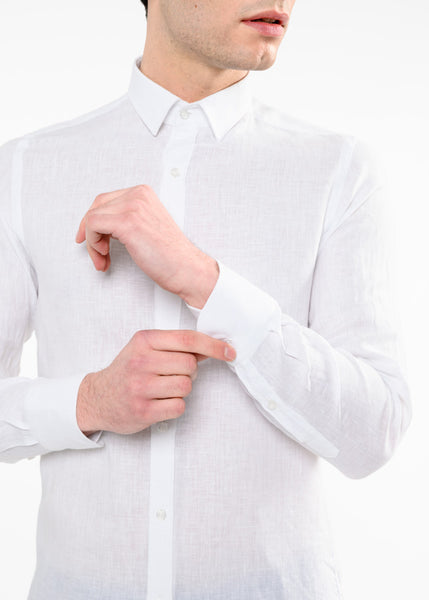Camicia lino slim fit