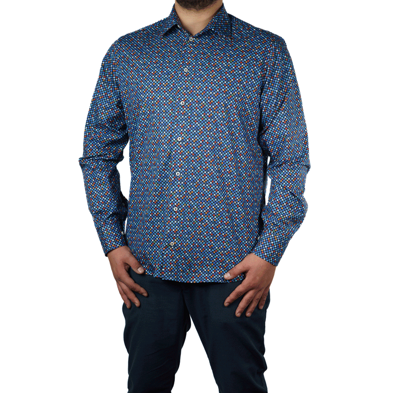 Camicia quadretti piccoli colorati uomo vibenfactorystore