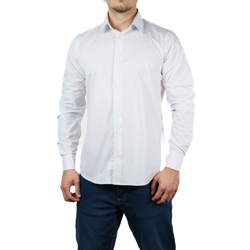 Una Camicia Uomo Camicia Troppo Lunga Camicia Bianca Fantasia