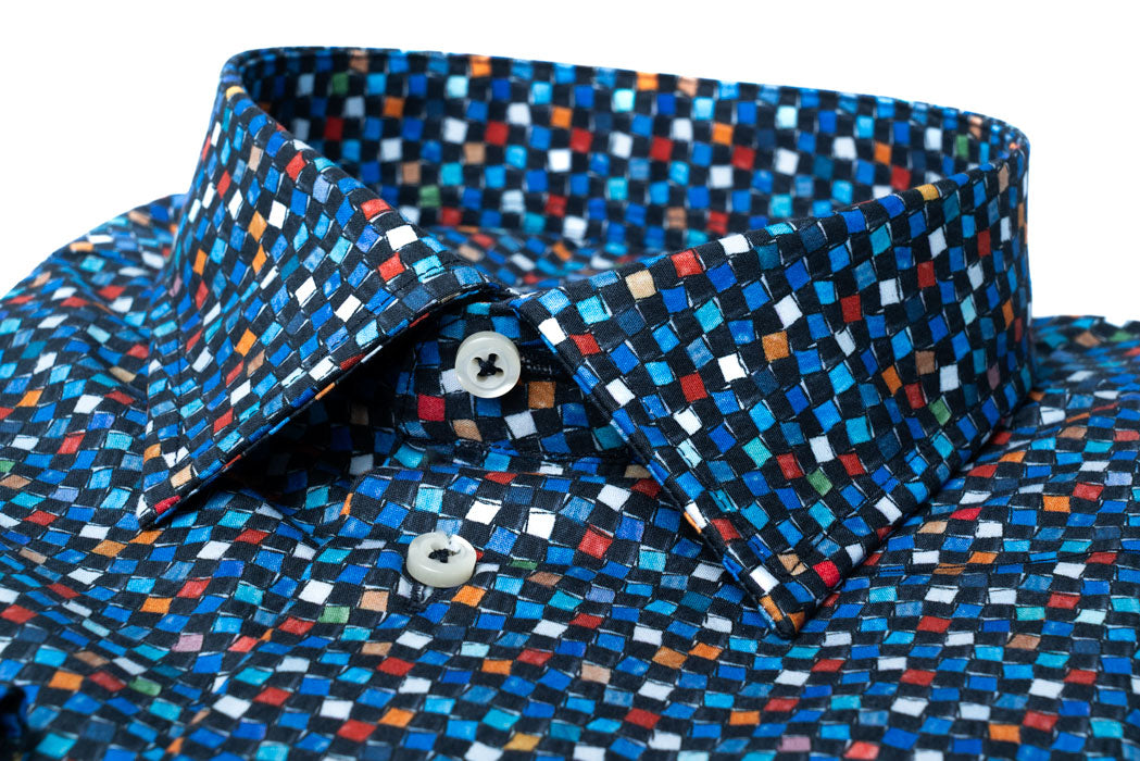 Camicia quadretti piccoli colorati uomo vibenfactorystore