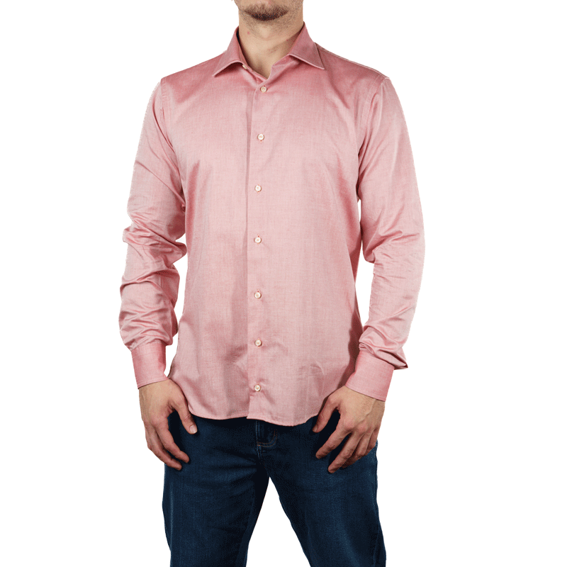 Camicia rosa oxford elegante uomo regular fit