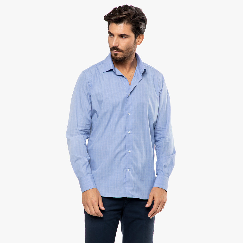 Camicia-Azzurra-con-Microfantasia-Geometrica-Uomo-Collo-Classico