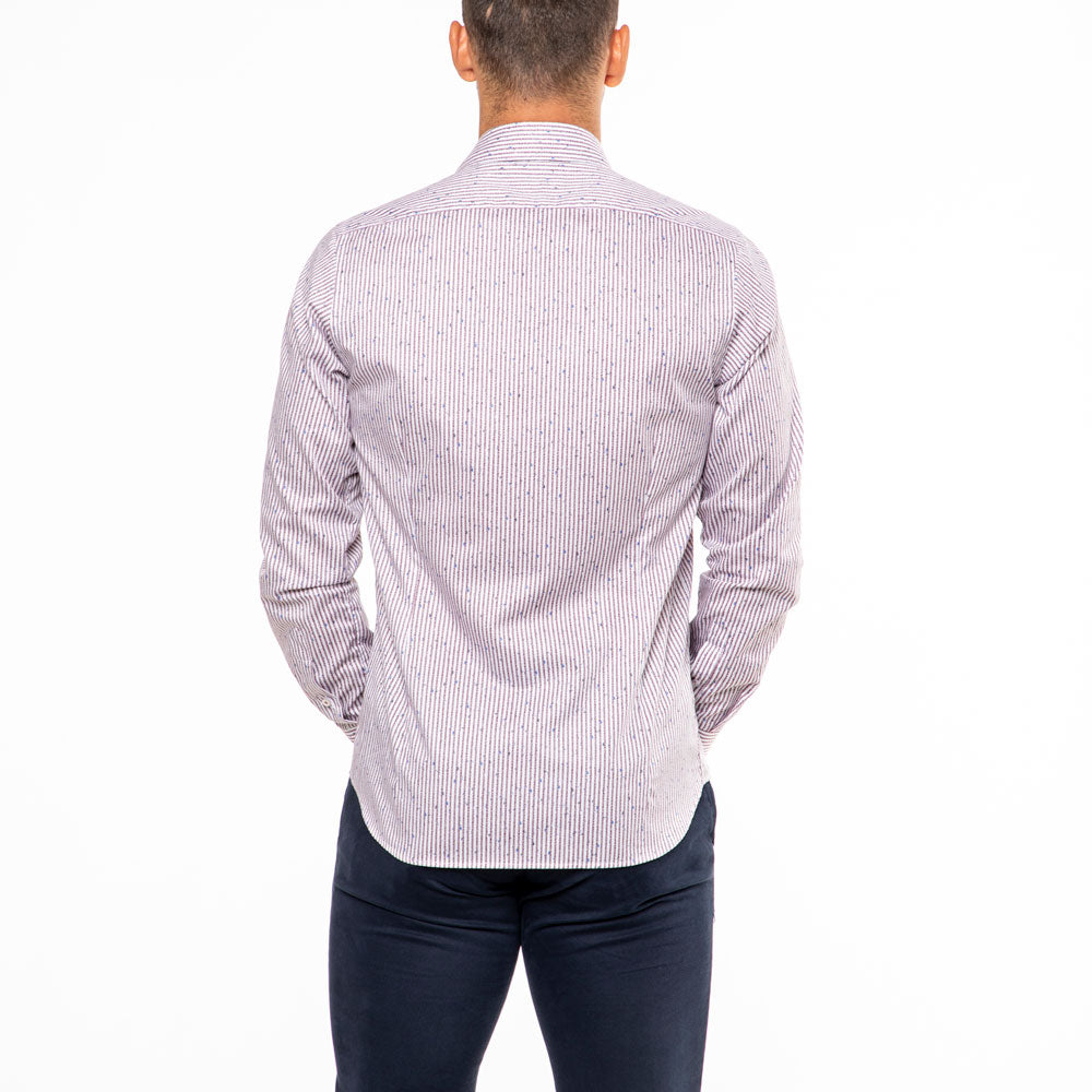 Camicia-Collo-Francese-con-Schizzi-di-Colore-Bordeaux-Viben