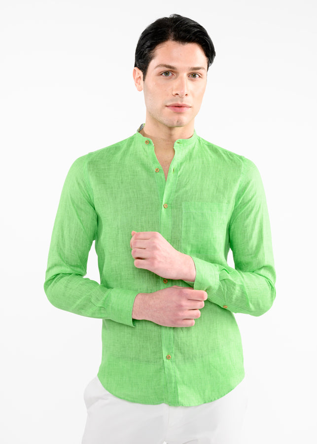 Linen Shirt Camicia Coreana Lino Uomo Coreana Di Lino Camicia