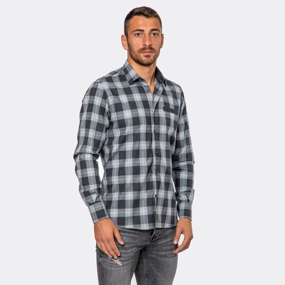 Giacca Camicia Only & Sons Ash Da Uomo Scozzese Nero Grigio Vinaccia - Scuderi Store Giacca Camicia Only & Sons Ash Da Uomo Scozzese Nero Grigio Vinaccia - Scuderi Store
