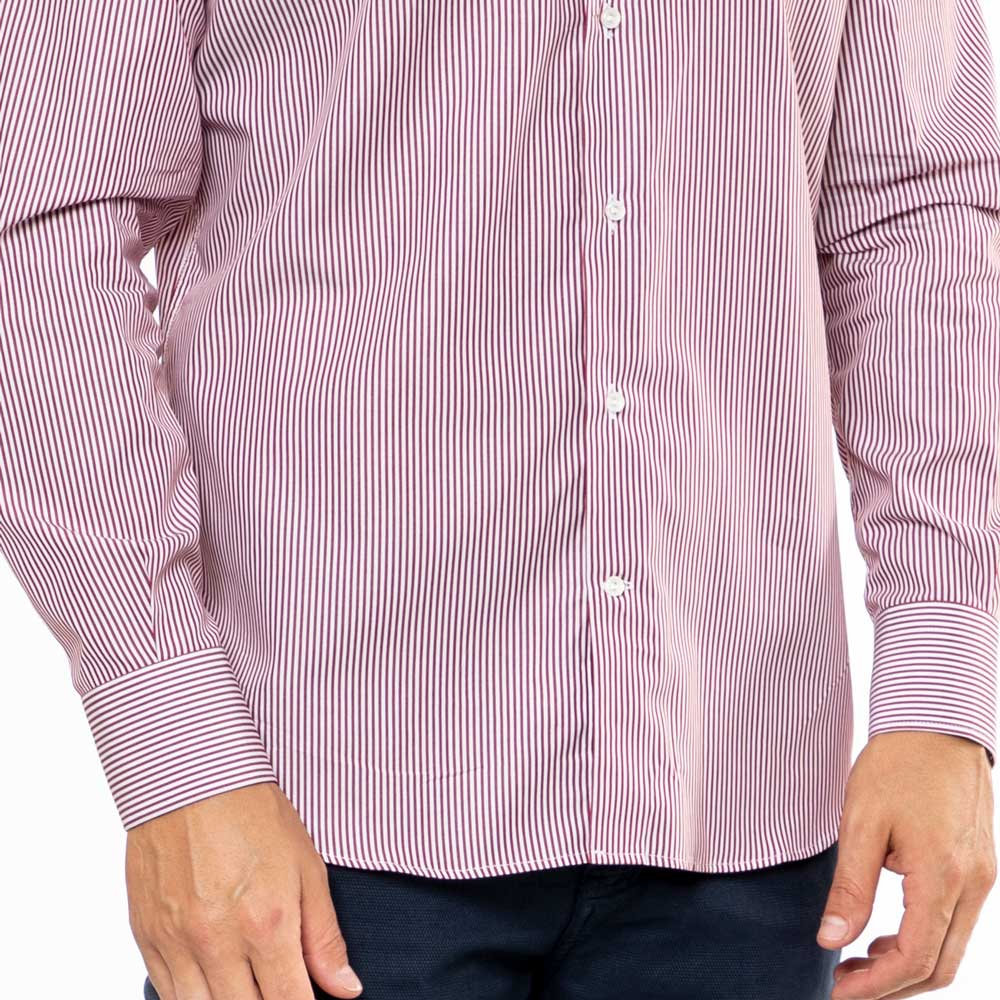 Camicia-Sartoriale-Made-in-Italy-Viben-Puro-Cotone-righe-Rosse-Bianche-Uomo