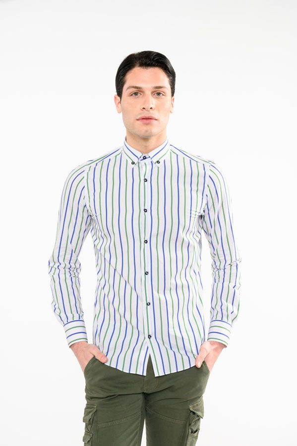 Camicia A Righe Blu Outfit Camicia Bianca Camicia Blu Abbinamento