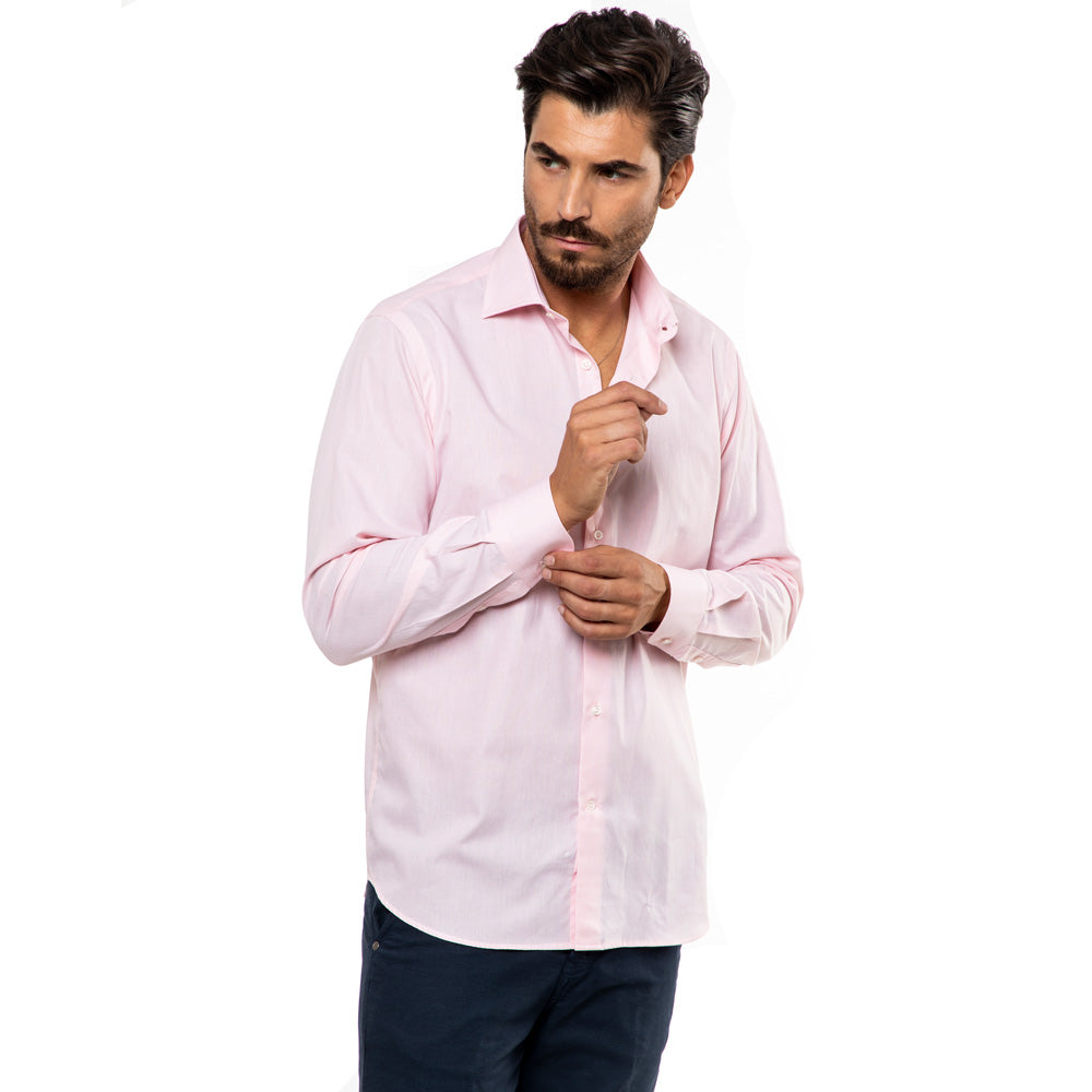Camicia-Uomo-Rosa-Regular-Cotone-Viben