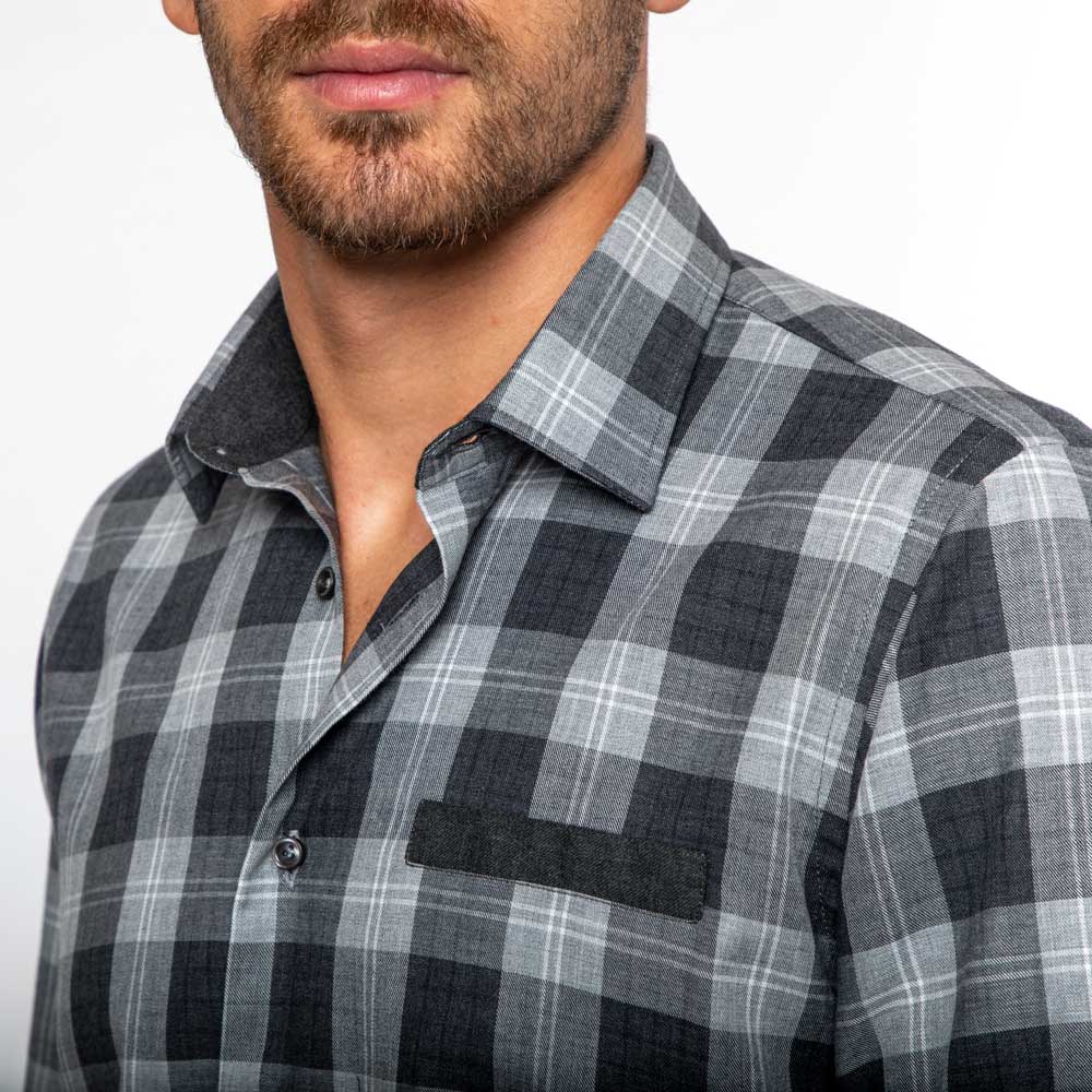 Camicia Unisex In Flanella A Quadri WEIV – Manica Lunga, Abbottonata, Cotone Blend - Foto 2
