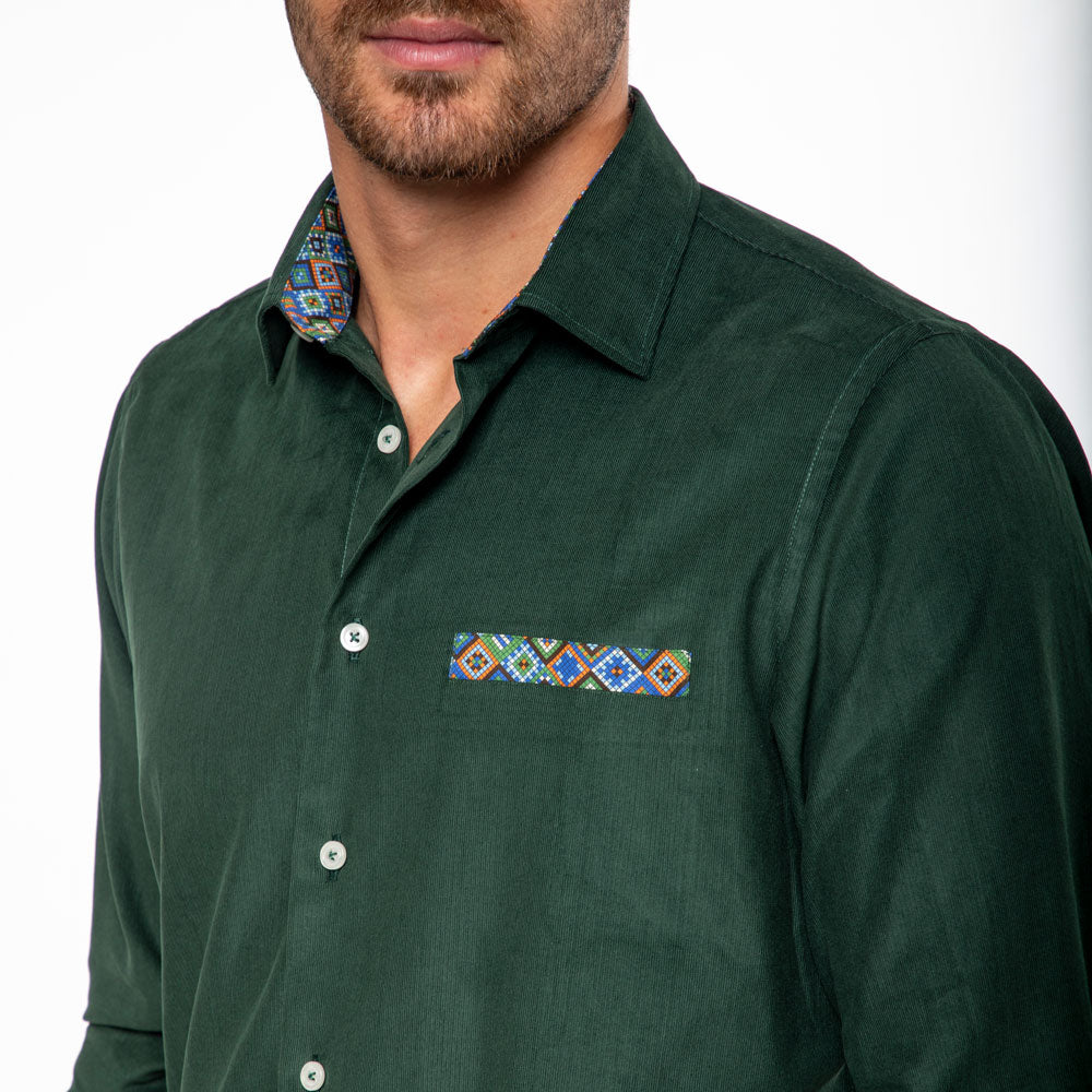 Camicia-velluto-a-coste-verde-college-dettagli-a-contrasto-viben
