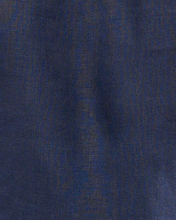Tessuto-Camicia-di-Lino-Uomo-Blu-Iniziali