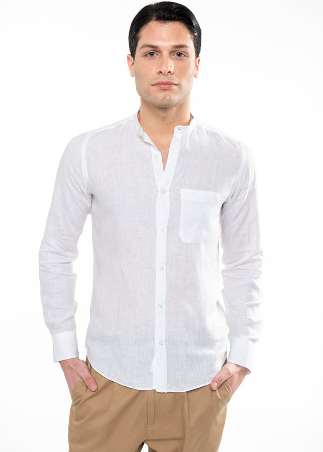 Camicia lino bianca uomo