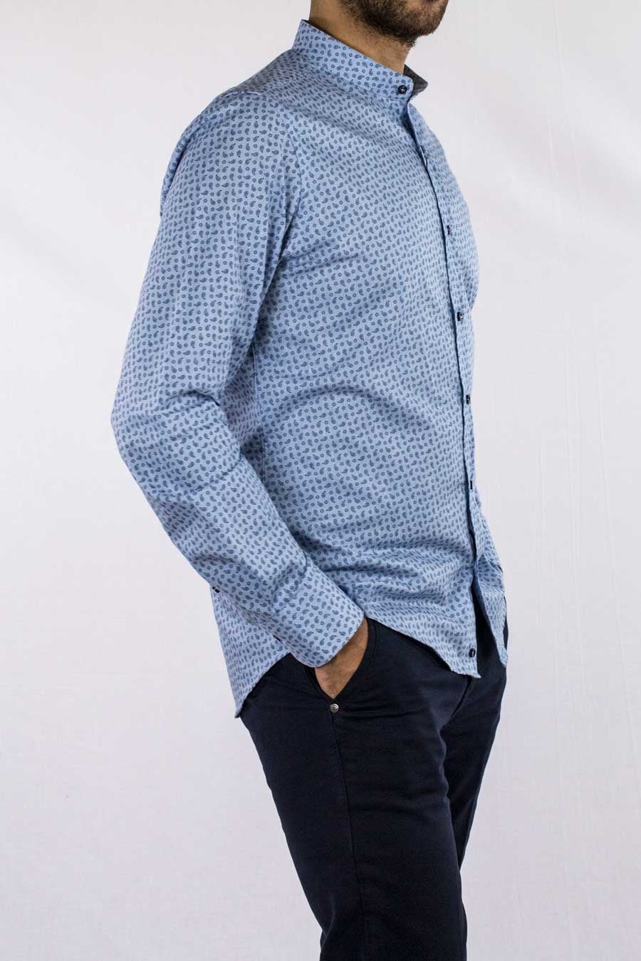 Camicia stampa cashmere in cotone flanellato
