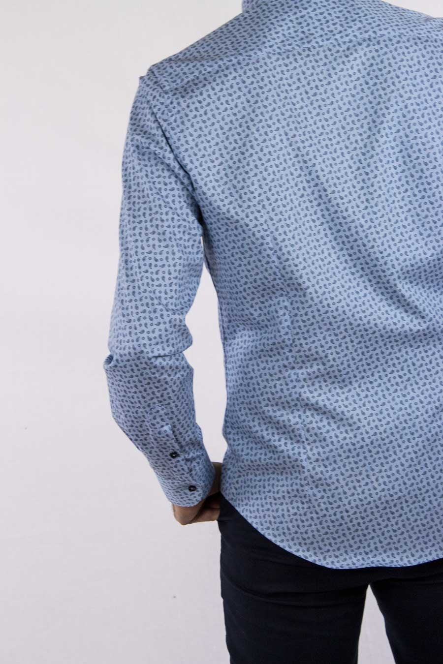 Camicia stampa cashmere in cotone flanellato