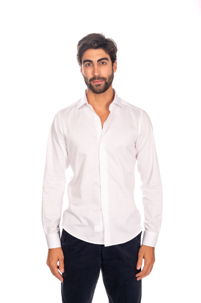 Camicia Elegante Uomo Maniche Lunghe | PURE City Silver | Extra Slim Fit Con Elastan | Colletto A Squalo | 97% Cotone 3% Elastan