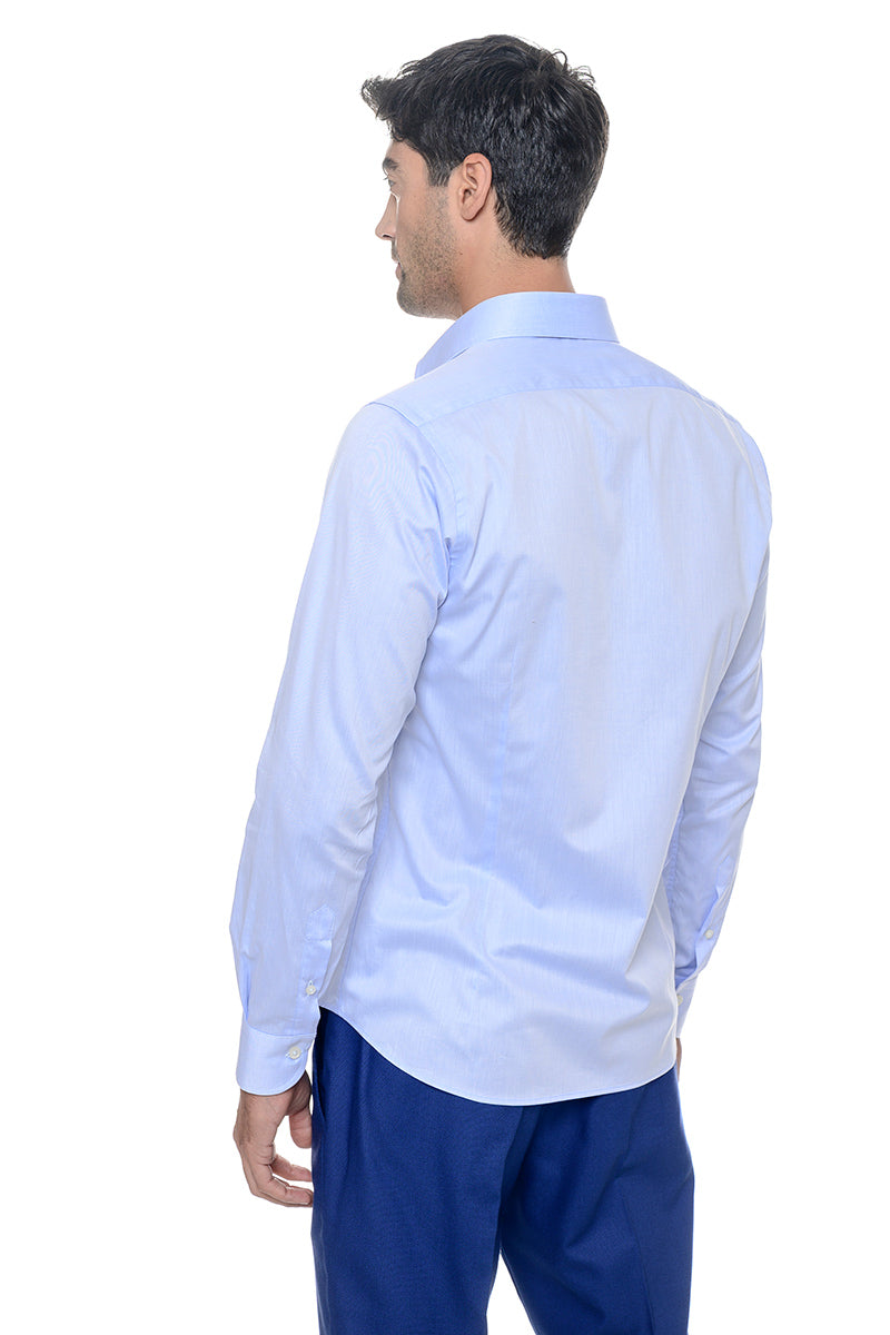 Camicia cotone twill - celeste delicato