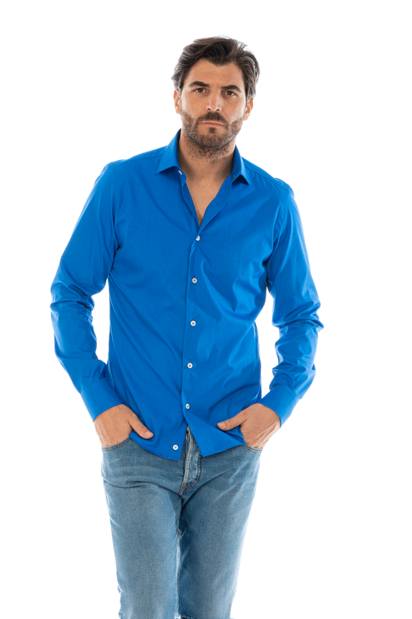 Camicia uomo blu best sale elettrico