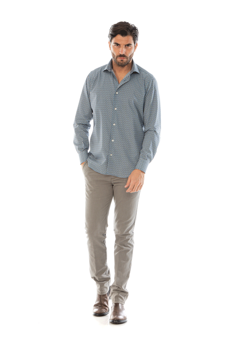 camicia uomo fantasia vintage regular fit