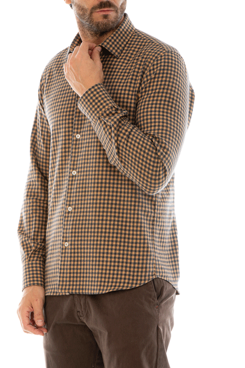 Camicia a 2025 quadri beige