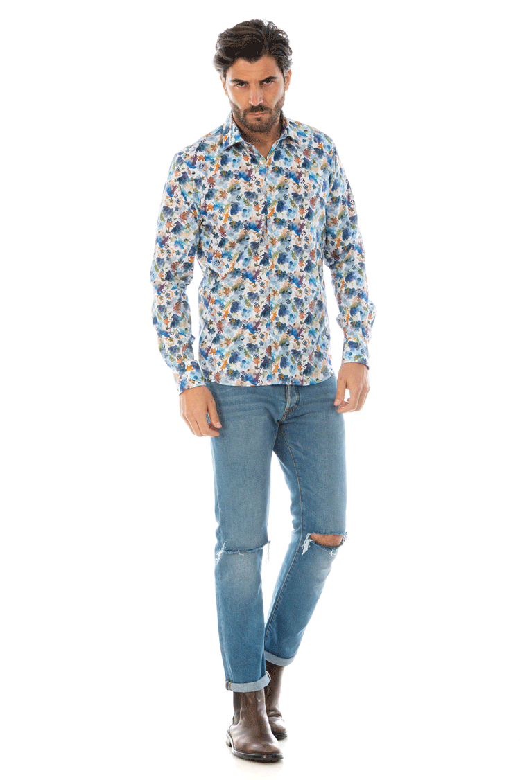 Camicie uomo slim fantasia on sale