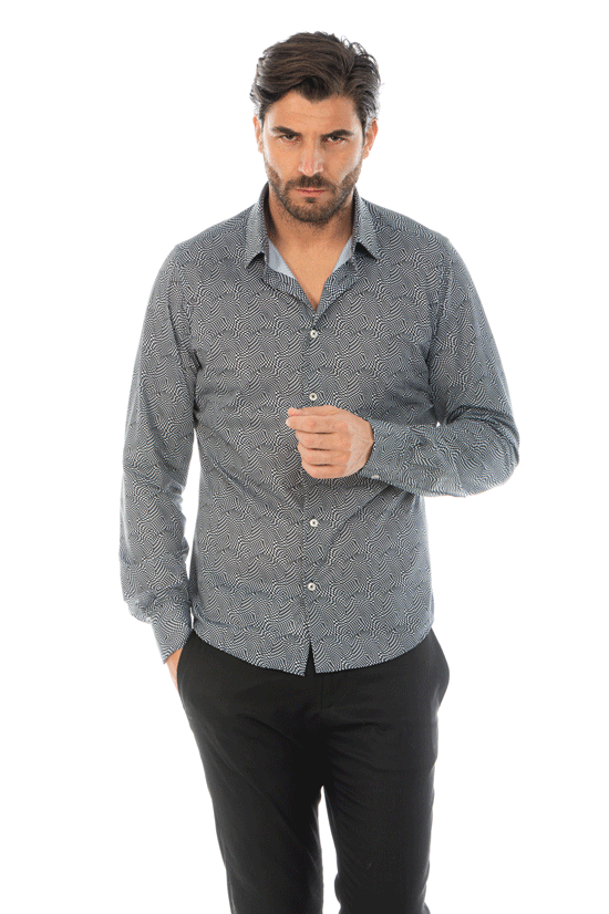 Camicia nera 2025 fantasia uomo