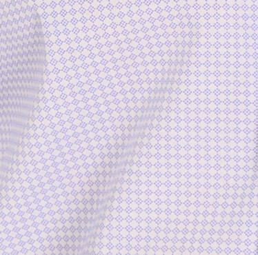 Camicia bianca stampa quadri slim fit collo francese