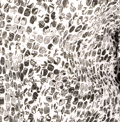 Camicia bianca stampa foglie collo italiano slim fit