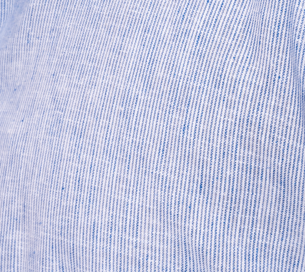 camicia lino righe strette blu e bianca fit regular uomo